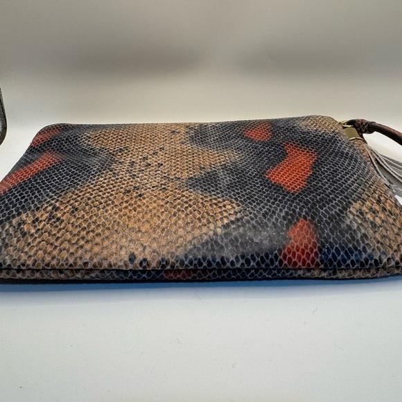 Rare G.I.L.I. Got It Love It Haloguard Zip Tassel Wristlet Flame Snake Leather - Picture 3 of 4